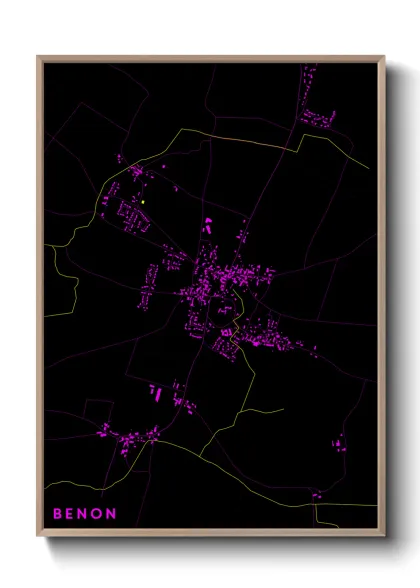 Une affiche de carte sur Benon