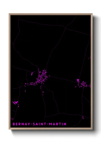 Une affiche de carte sur Bernay-Saint-Martin