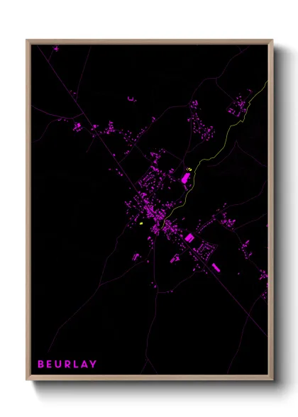 Une affiche de carte sur Beurlay