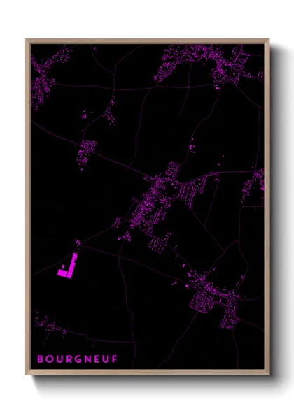 Une affiche de carte sur Bourgneuf