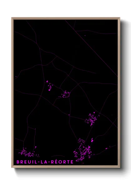 Une affiche de carte sur Breuil-la-Réorte