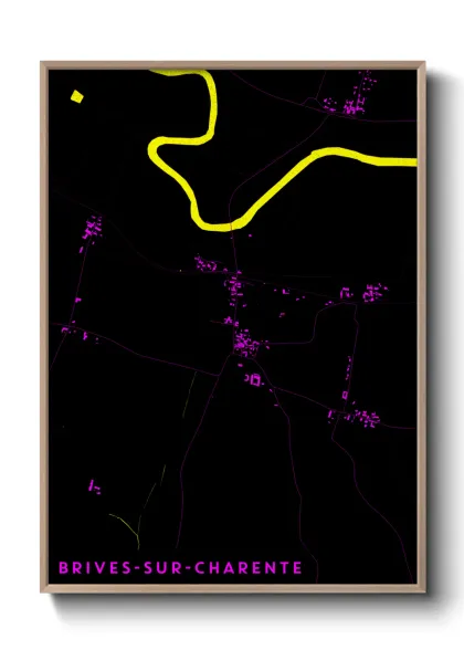Une affiche de carte sur Brives-sur-Charente
