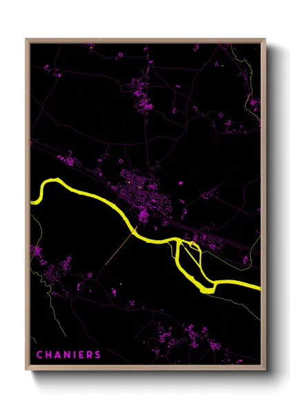 Une affiche de carte sur Chaniers