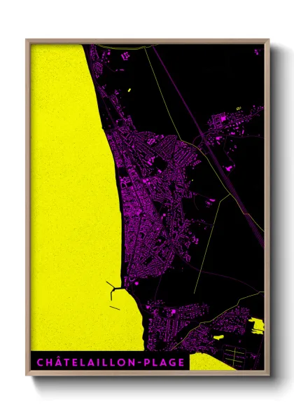 Une affiche de carte sur Châtelaillon-Plage