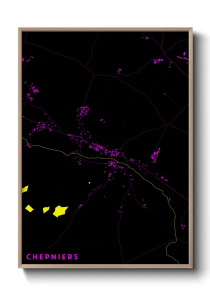Une affiche de carte sur Chepniers