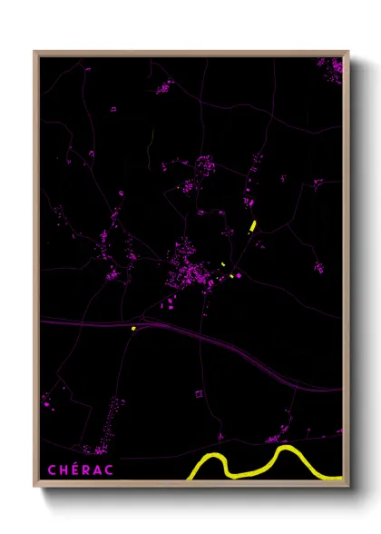 Une affiche de carte sur Chérac