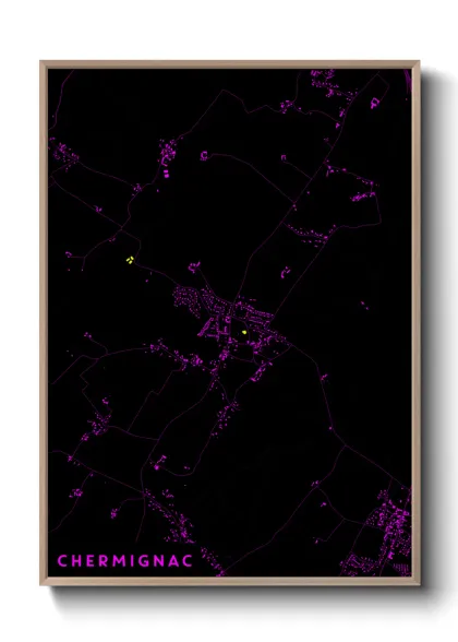 Une affiche de carte sur Chermignac