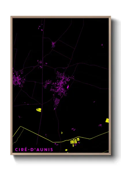 Une affiche de carte sur Ciré-d'Aunis