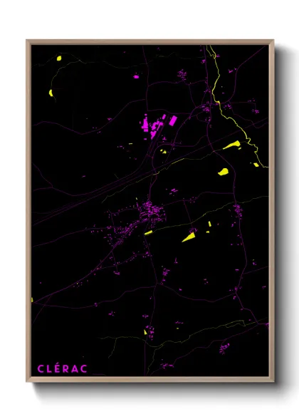 Une affiche de carte sur Clérac