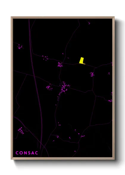 Une affiche de carte sur Consac