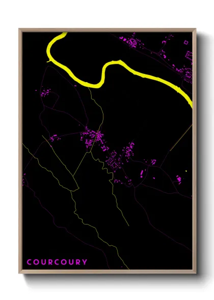 Une affiche de carte sur Courcoury