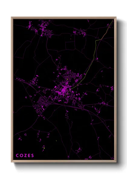 Une affiche de carte sur Cozes