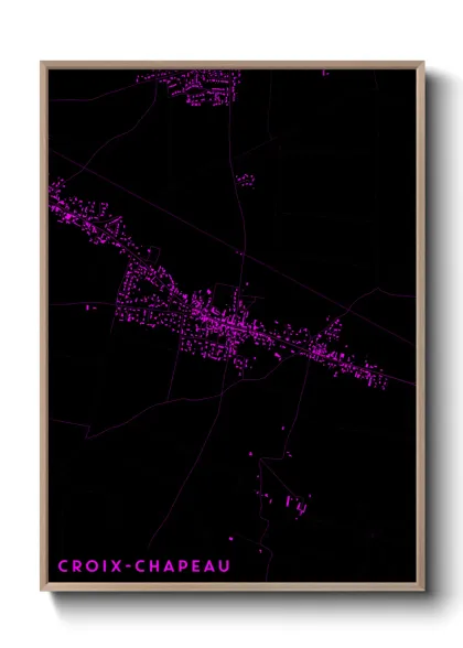 Une affiche de carte sur Croix-Chapeau