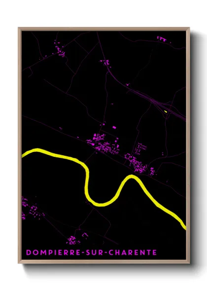 Une affiche de carte sur Dompierre-sur-Charente
