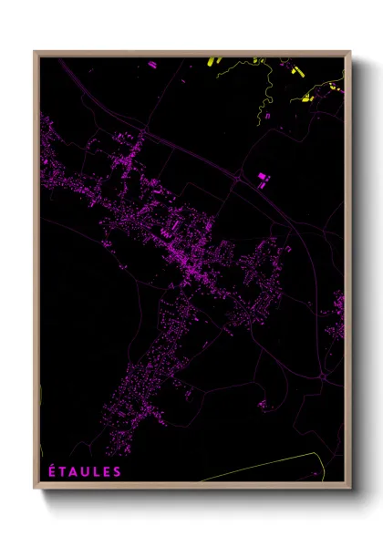 Une affiche de carte sur Étaules