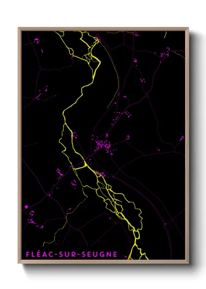 Une affiche de carte sur Fléac-sur-Seugne