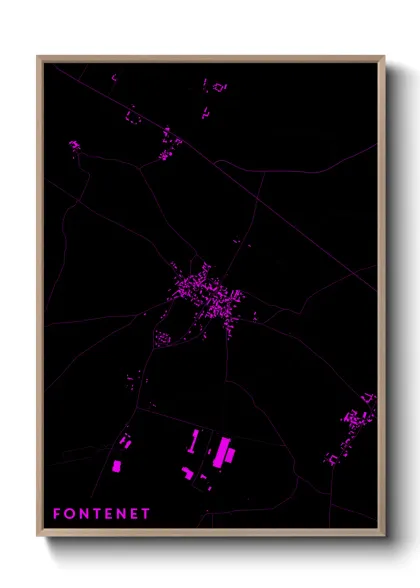 Une affiche de carte sur Fontenet