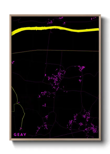 Une affiche de carte sur Geay