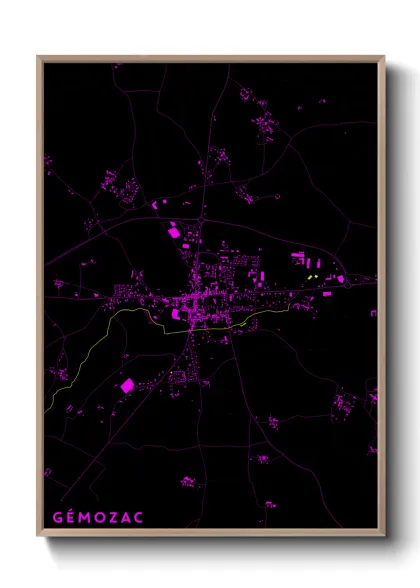 Une affiche de carte sur Gémozac