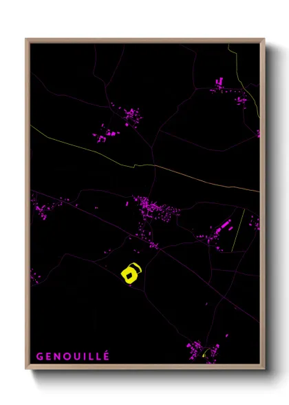 Une affiche de carte sur Genouillé