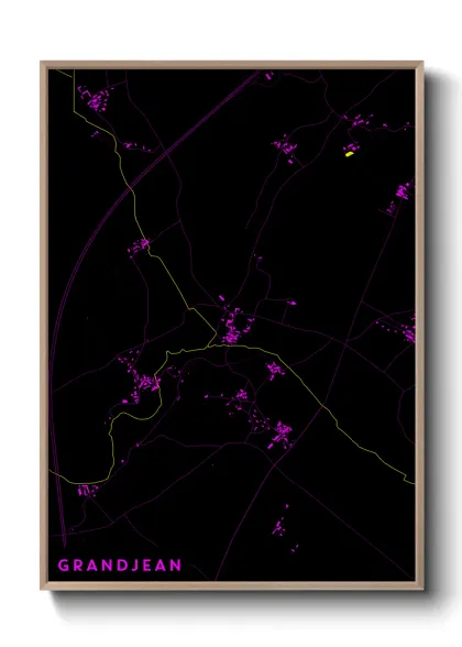 Une affiche de carte sur Grandjean
