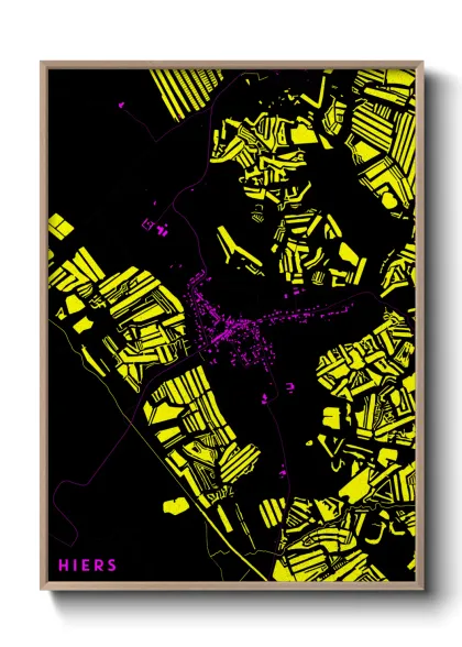 Une affiche de carte sur Hiers