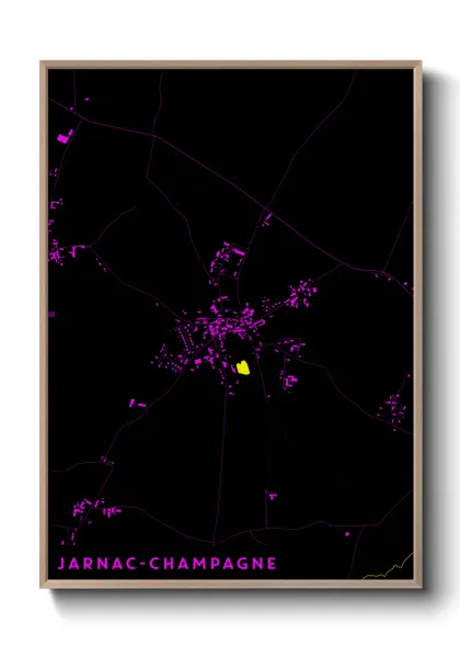 Une affiche de carte sur Jarnac-Champagne