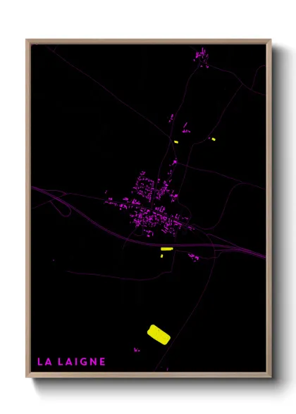 Une affiche de carte sur La Laigne