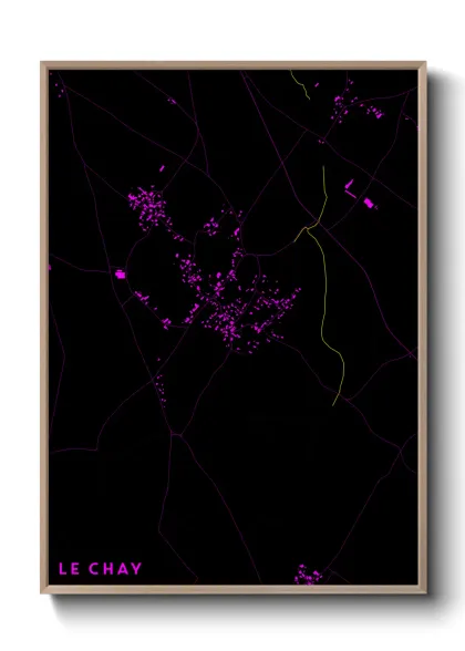 Une affiche de carte sur Le Chay