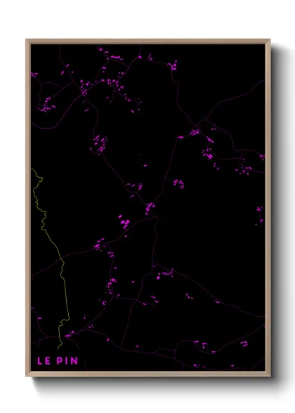 Une affiche de carte sur Le Pin