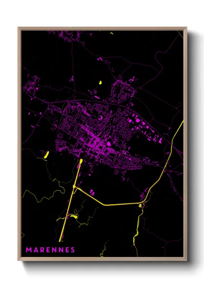 Une affiche de carte sur Marennes