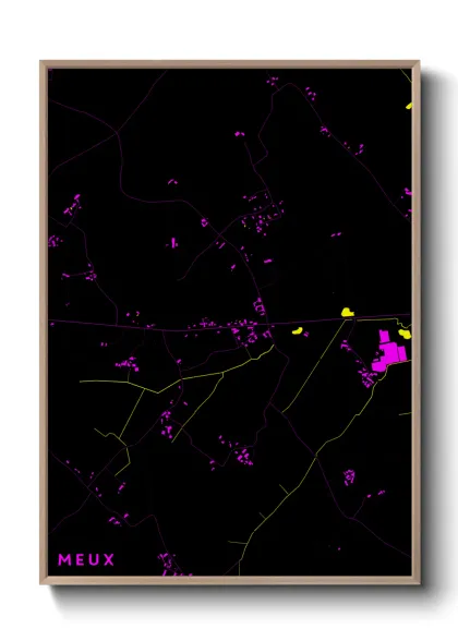 Une affiche de carte sur Meux