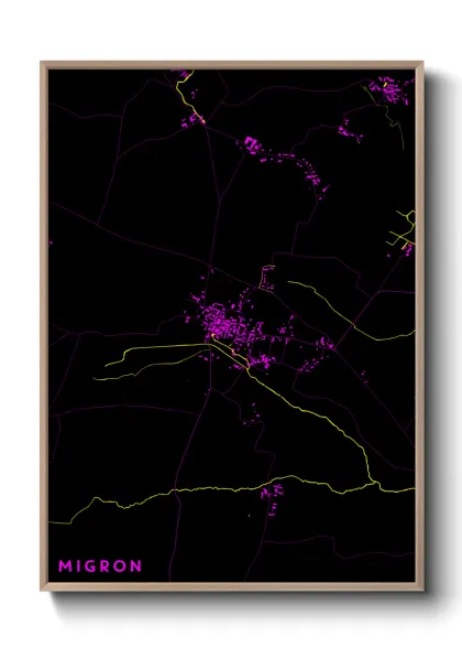 Une affiche de carte sur Migron