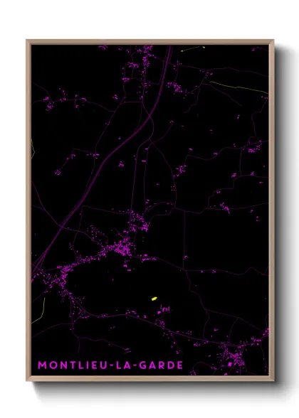 Une affiche de carte sur Montlieu-la-Garde