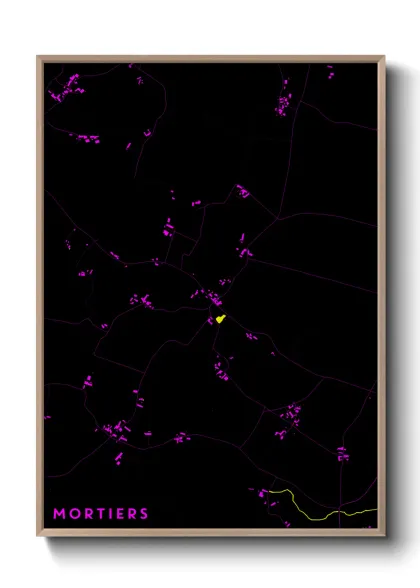 Une affiche de carte sur Mortiers