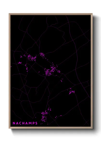 Une affiche de carte sur Nachamps