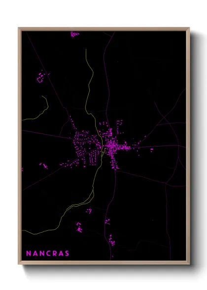 Une affiche de carte sur Nancras