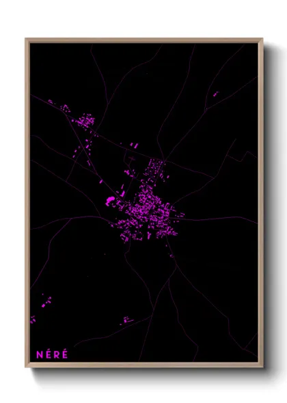 Une affiche de carte sur Néré