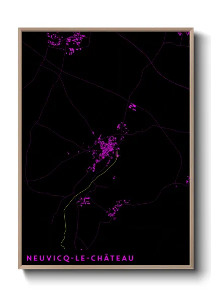 Une affiche de carte sur Neuvicq-le-Château