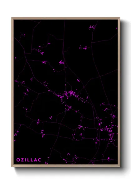 Une affiche de carte sur Ozillac
