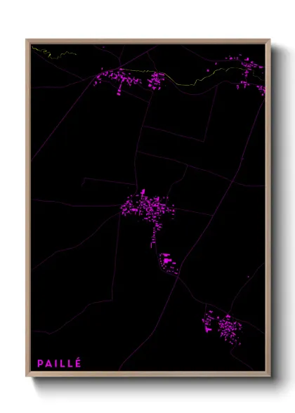 Une affiche de carte sur Paillé