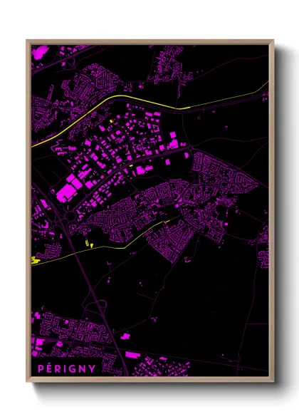 Une affiche de carte sur Périgny