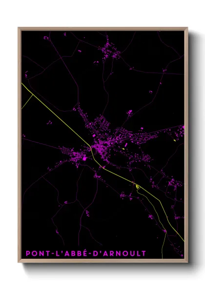 Une affiche de carte sur Pont-l'Abbé-d'Arnoult
