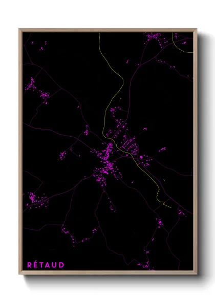 Une affiche de carte sur Rétaud