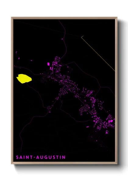 Une affiche de carte sur Saint-Augustin
