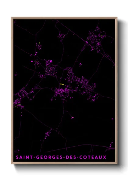 Une affiche de carte sur Saint-Georges-des-Coteaux
