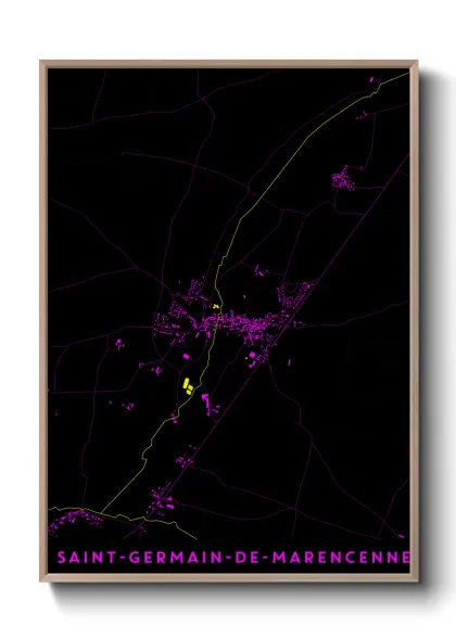 Une affiche de carte sur Saint-Germain-de-Marencennes