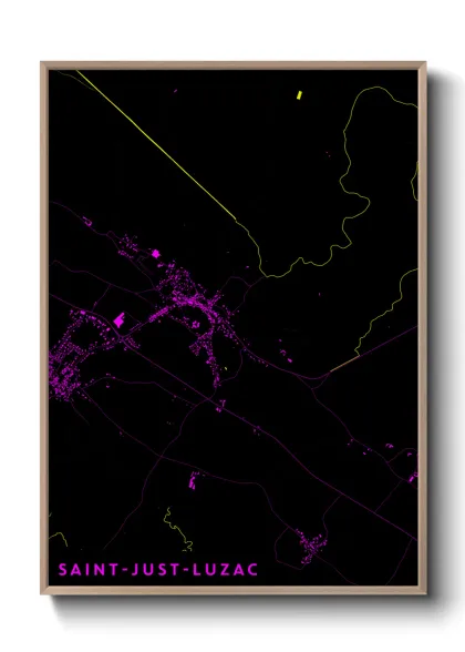 Une affiche de carte sur Saint-Just-Luzac