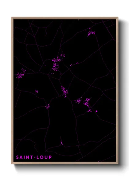 Une affiche de carte sur Saint-Loup