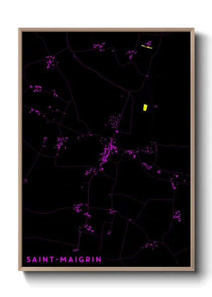 Une affiche de carte sur Saint-Maigrin